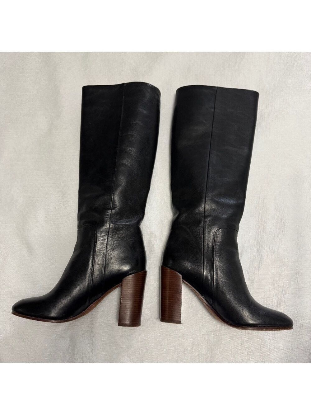 Lands' End Black Leather Heeled Boots